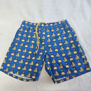 LRD Gangsta Rubber Ducks Swim Trunks Men's Med Blue Compression Liner